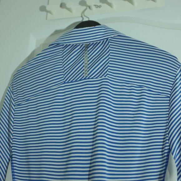 Under Armour Heatgear Regular coldblack blue Striped Polo Shirt Blue Men's M - Picture 8 of 8
